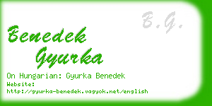 benedek gyurka business card